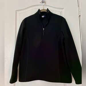 Lands End Black Half-Zip Fleece Pullover XS